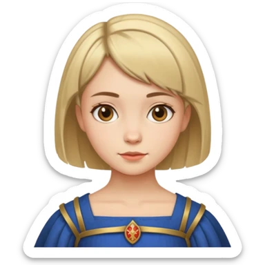 Crea a una chica de pelo corto con vestido medieval sticker