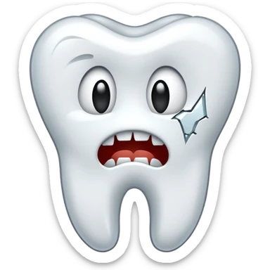 broken tooth sticker