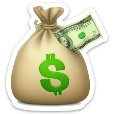 Money bag with green dollar sign sticker