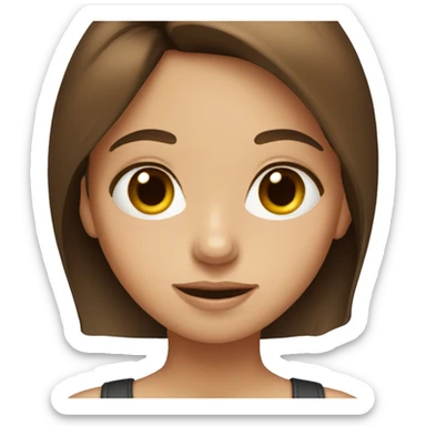 girl with brown hair portrait sticker