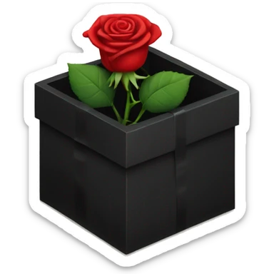Red roses in a black box  sticker