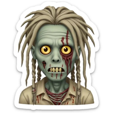 zombie with dreads sticker