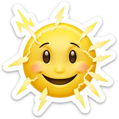Smiley foudroyé orage sticker