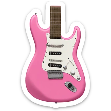 Una guitarra eléctrica color rosa sticker
