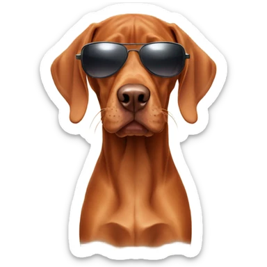 Vizsla with sunglasses sticker