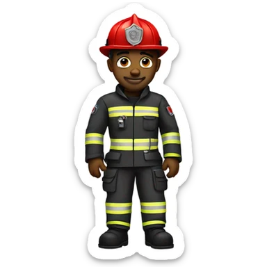 Black gothic firefighter sticker