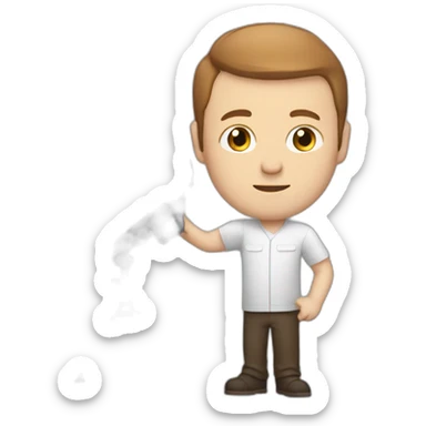tall lean white man with brown short hair creating a small cube satellite sticker