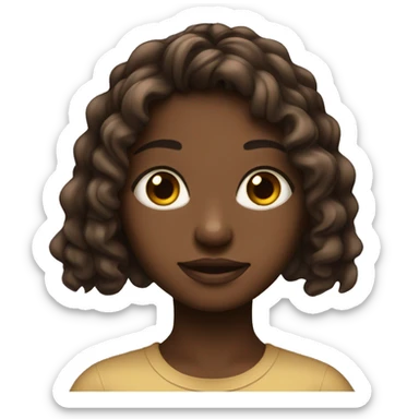 menina  olho  marrom cabelo preto e longo ondulado sticker