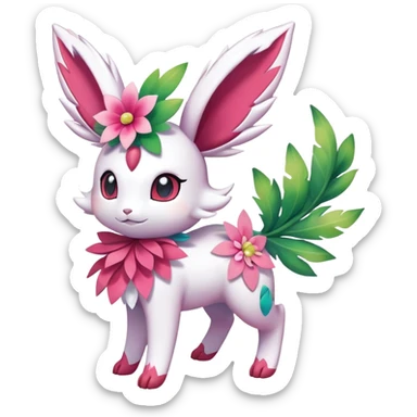 Shiny Exotic Sylveon-Shaymin-Meganium-Hybrid-Creature sticker