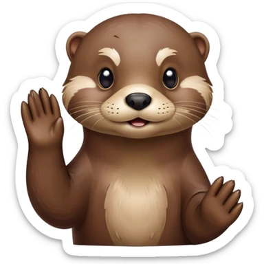 Otter motioning “I don’t know “ sticker