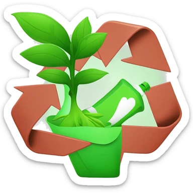 green marker with a plant growing out of it with a recycling logo on the body of the marke sticker