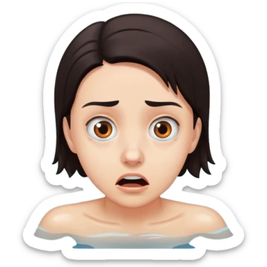 person terrified in swimming pool sticker