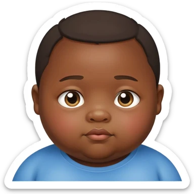 fat black child with down syndrome sticker