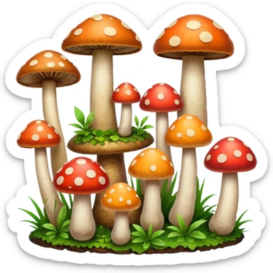 colored mushrooms sticker