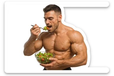 UOMO FITNESS CHE MANGIA INSALATA sticker