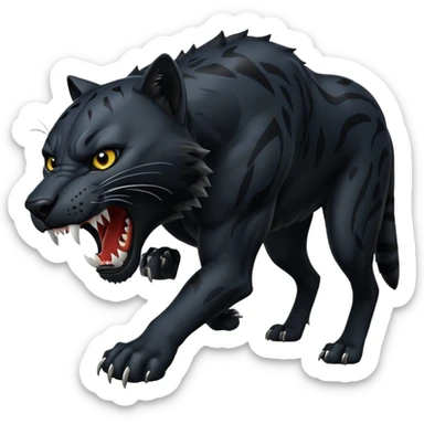 A black panther killing a wolf sticker