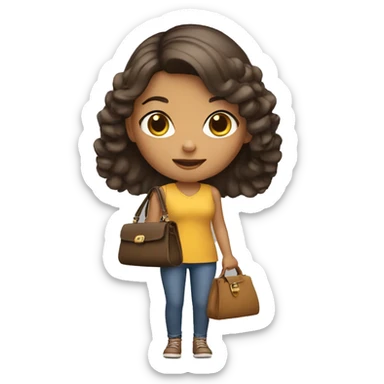 girl with purse in hand sticker