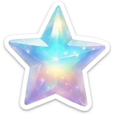 Sparkle star shaped opal crystal sticker