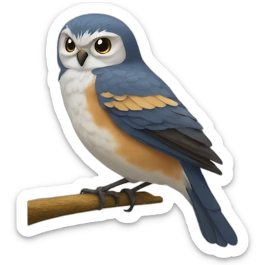 Chat sur oiseau sticker