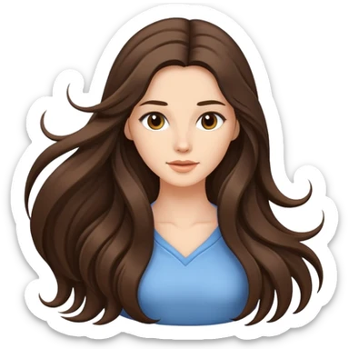 Brunette model with long flowing hair sticker