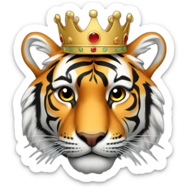 tiger with a crown sticker