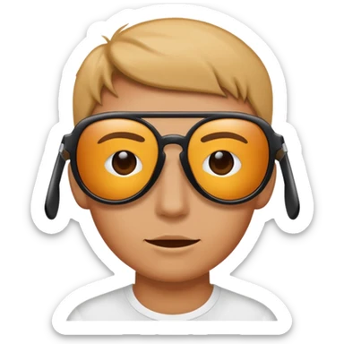 Peering over the rim of sunglasses sticker