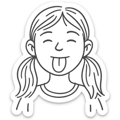 teen girl sticking out her tongue sticker