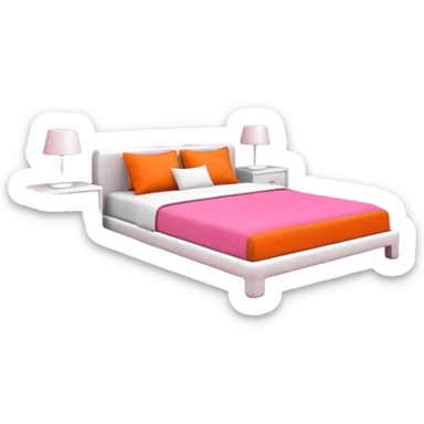 Pinkorangewhite room sticker