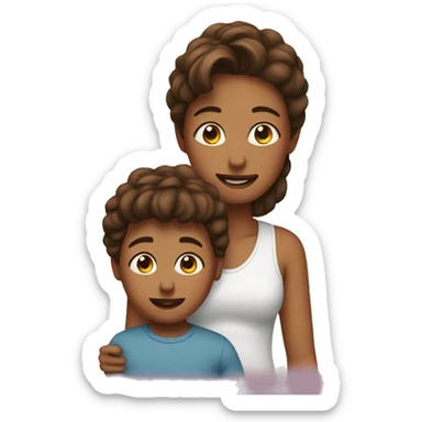 Boy and mommy sticker