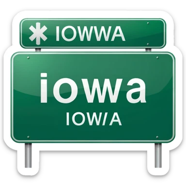letrero de carretera que diga IOWA sticker