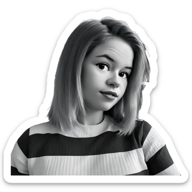 monochrome portrait of girl sticker