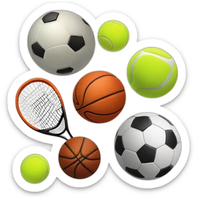 basket ball, tennis ball, basell ball, football ball and soccer ball sticker