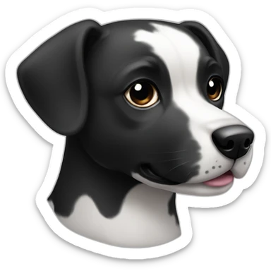 yummy black white dog sticker