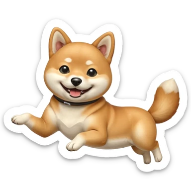  shiba inu, qui est mdr et se roule à terre les 4 pattes en l'air, avec sa queue en tire bouchon sticker