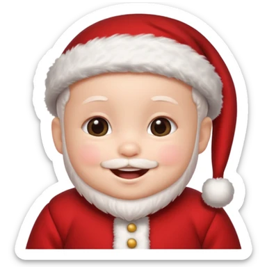 a baby wearing santa clothes sticker