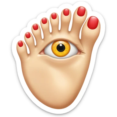 The foot emoji but everything EXCEPT the toes are the eye emoji sticker