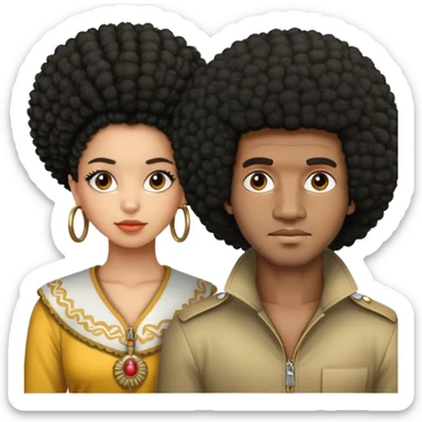 Black man with afro and oukhty girl sticker