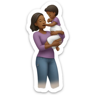 Mom carrying baby  sticker