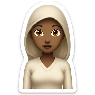 Beige mood girl sticker