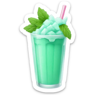 mint green slushy no leaves with ice  sticker