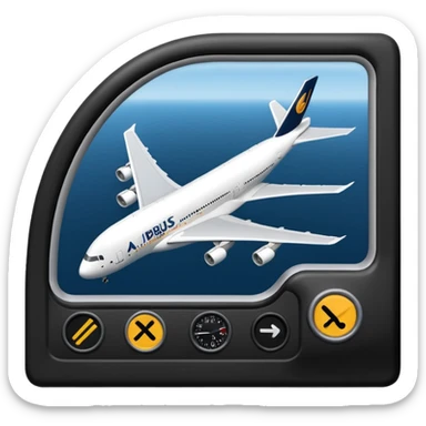 An airbus A380 sidestick in the cockpit  sticker