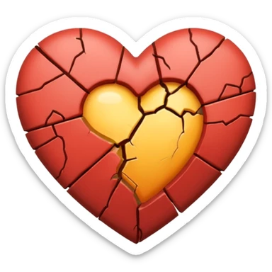 fissured heart sticked together sticker