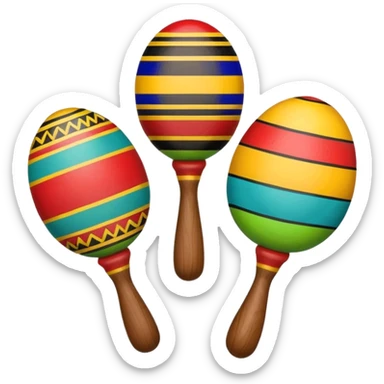 Colorful maracas with tribal patterns and small bead sounds.


 sticker