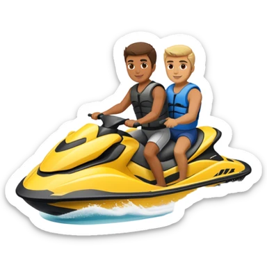 Two men on a jet ski sticker
