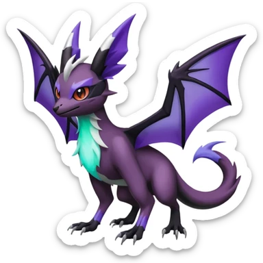 Noibat-Noivern-Mightyena-Silvally-Fakémon-hybrid-creature (full body)  sticker