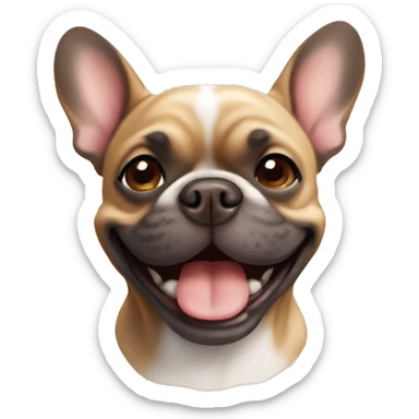 Brown French bulldog smiling  sticker