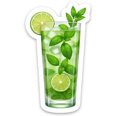 Make a mojito in she style of an emoji  sticker