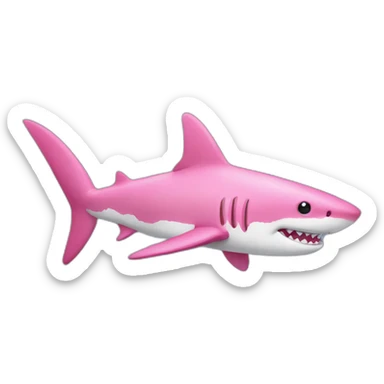 pink shark sticker