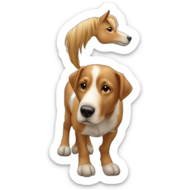 Un chien qui monte sur ses grands chevaux sticker