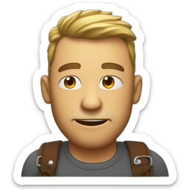 A dumb guy drinking a beer sticker